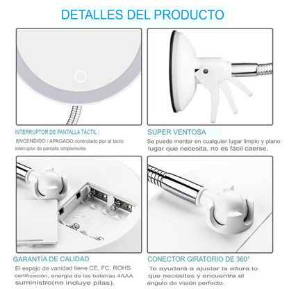 Espejo de Maquillaje con aumento x10